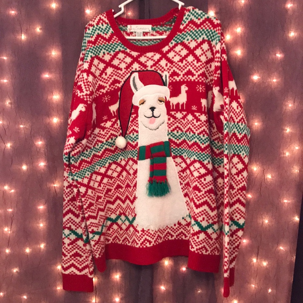 Christmas llama sweater